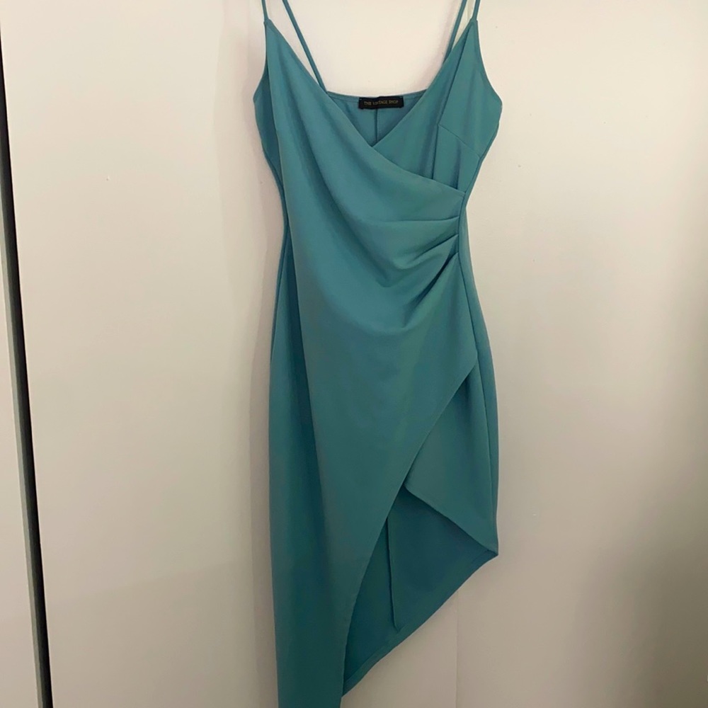 Vintage shop strapless dress with slit